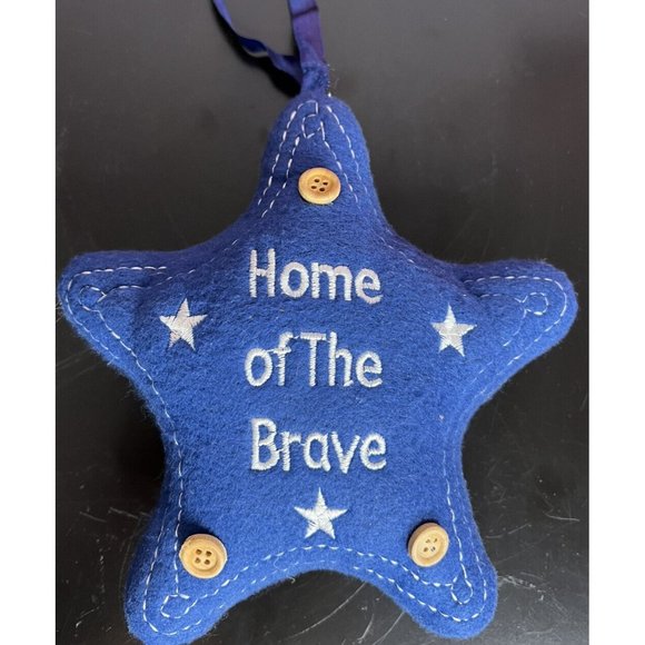 Independence Day 4th of July Felt star‎ Patriotic Ornament button accent - Picture 2 of 4